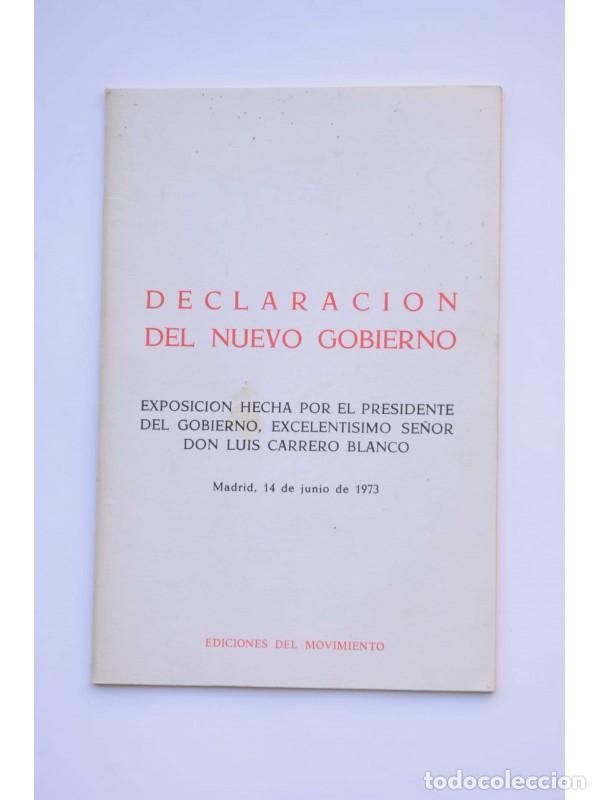 Libros: Declaraci&oacute;n del Nuevo Gobierno - CARRERO BLANCO, Luis - Foto 1