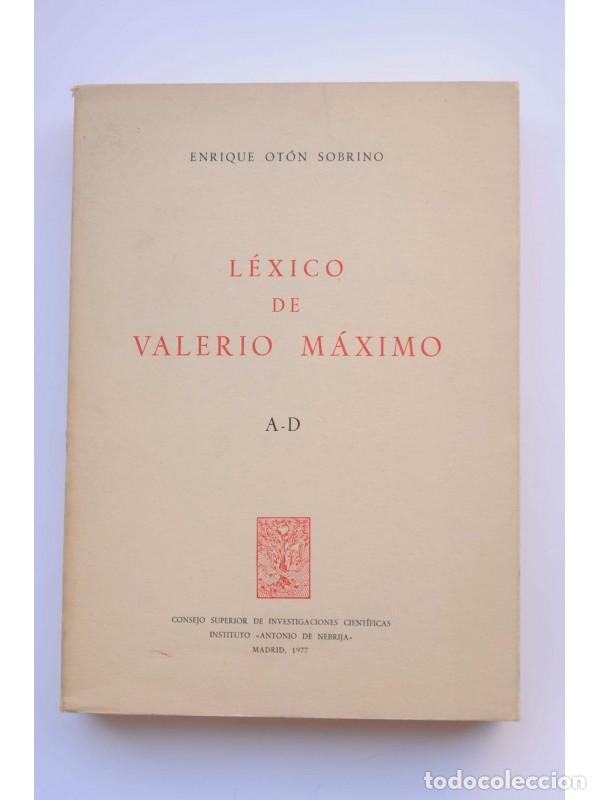 Libros: L&eacute;xico de Valerio M&aacute;ximo. A-D - OT&Oacute;N SOBRINO, Enrique - Foto 1