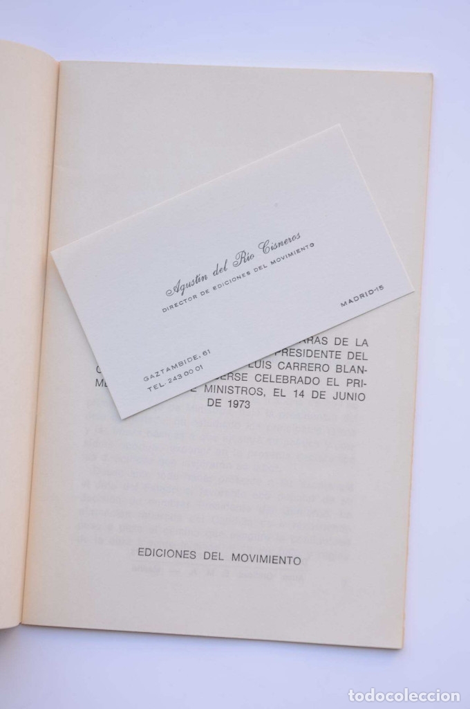 Libros: Declaraci&oacute;n del Nuevo Gobierno - CARRERO BLANCO, Luis - Foto 3