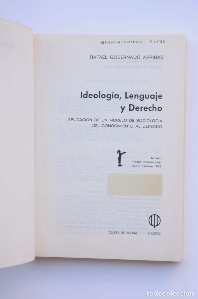Libros: Ideolog&iacute;a, lenguaje y derecho - GOBERNADO, Rafael - Foto 2
