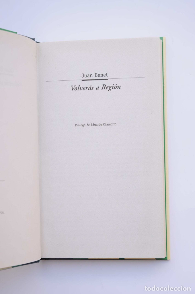 Libros: Volver&aacute;s a Regi&oacute;n - BENET, Juan - Foto 3