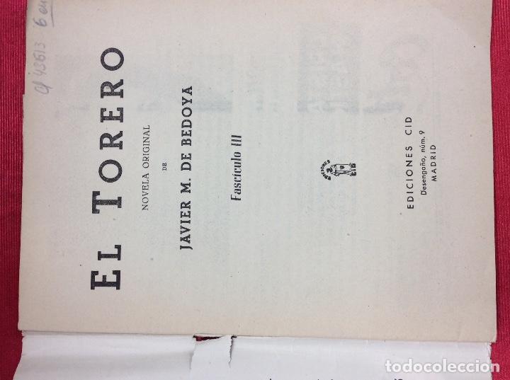 Libros: El Torero Novela Original de Javier M. de Bedoya - Foto 2