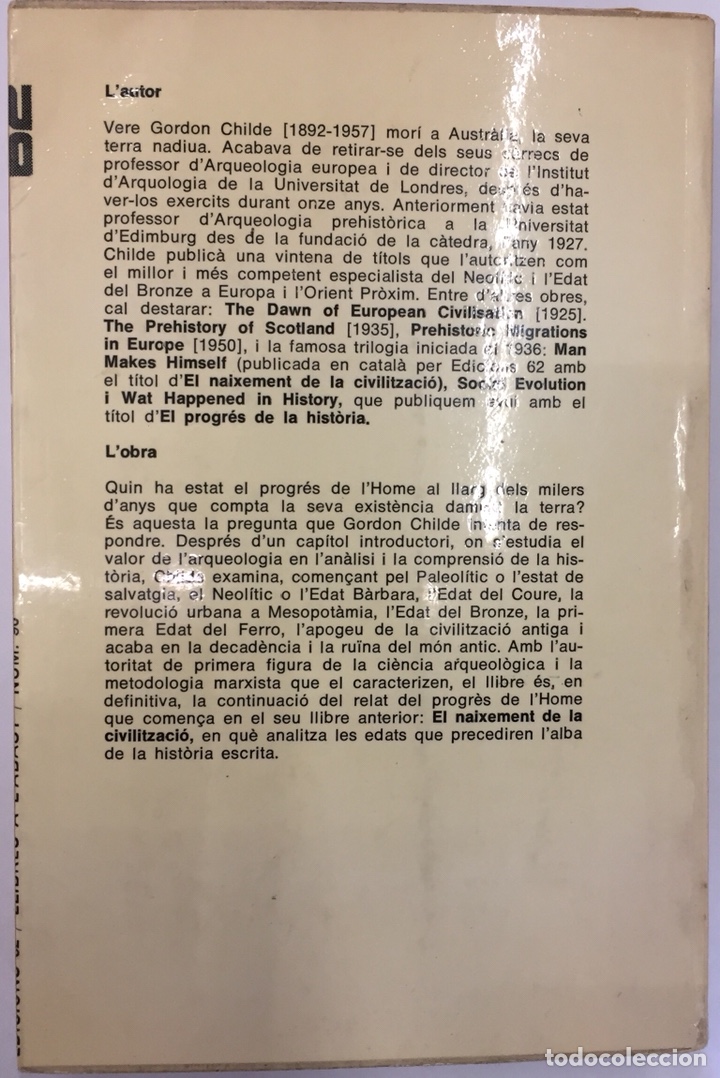 Libros: EL PROGR&Eacute;S DE LA HIST&Ograve;RIA. - GORDON CHILDE, V. - Foto 2