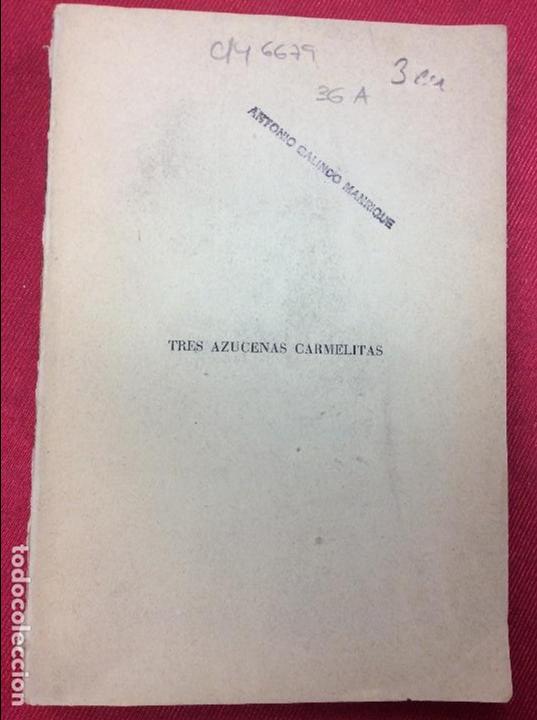 Libros: TRES AZUCENAS CARMELITAS - Foto 1