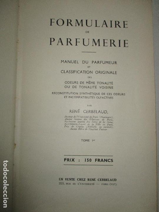Libros: FORMULAIRE DE PARFUMERIE. - CERBELAUD, Ren&eacute;. - Foto 3