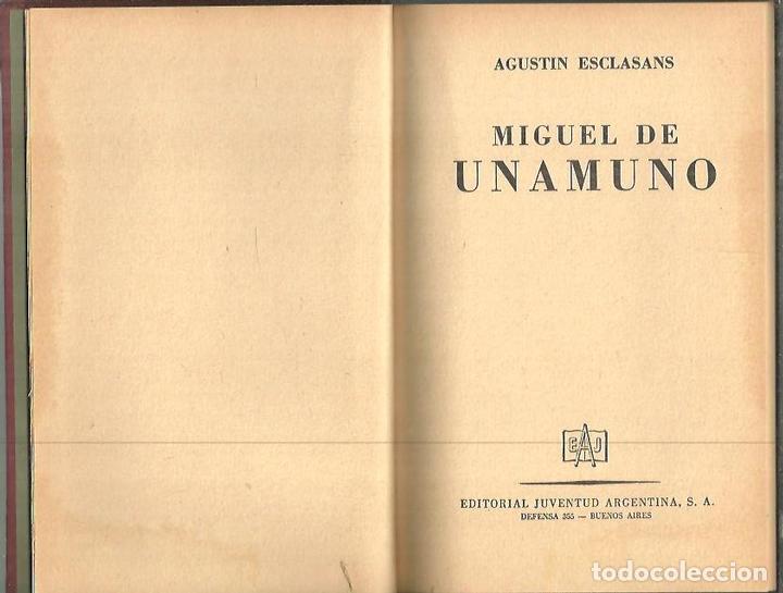 Libros: MIGUEL DE UNAMUNO. - ESCLASANS, Agust&iacute;n. - Foto 1