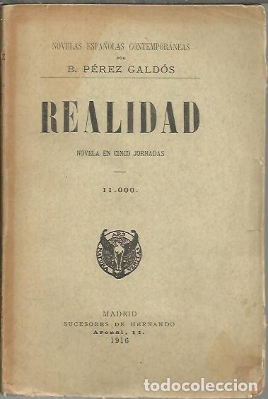 Libros: REALIDAD. - PEREZ GALDOS, Benito. - Foto 1