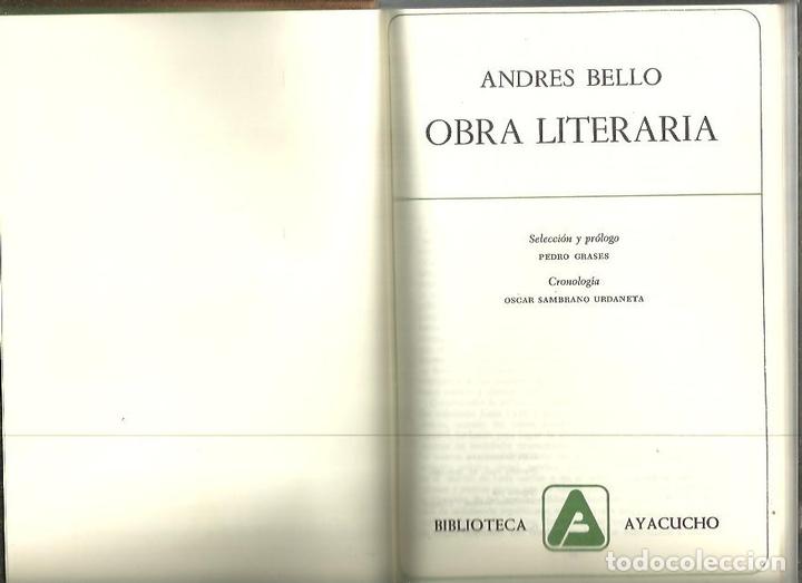 Libros: OBRA LITERARIA. - BELLO, Andr&eacute;s. - Foto 1