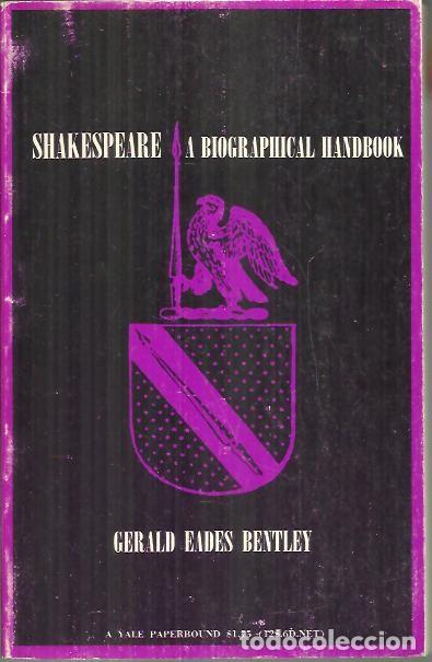Libros: SHAKESPEARE. A BIOGRAPHICAL HANDBOOK. - BENTLEY, Gerald Eades. - Foto 1
