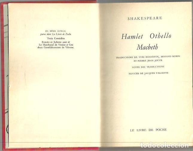 Libros: MACBETH. OTHELLO. HAMLET. - SHAKESPEARE, William. - Foto 1