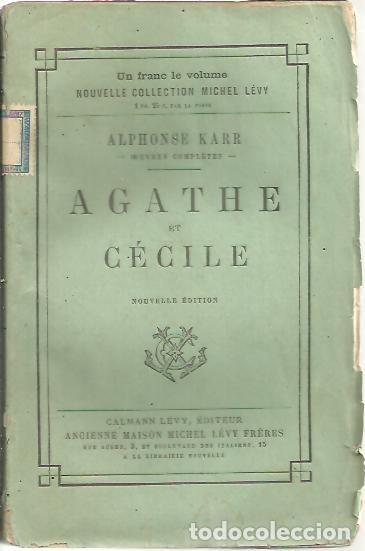 Libros: AGATHE ET CECILE. - KARR, Alphonse. - Foto 1