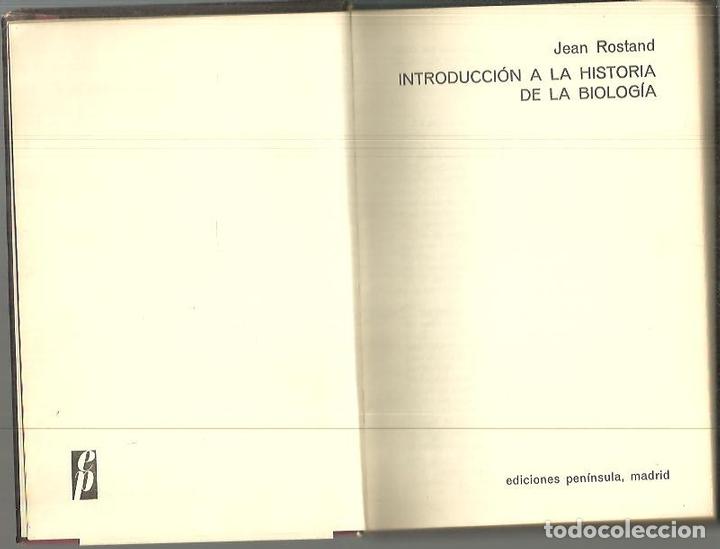 Libros: INTRODUCCION A LA HISTORIA DE LA BIOLOGIA. - ROSTAND, Jean. - Foto 1