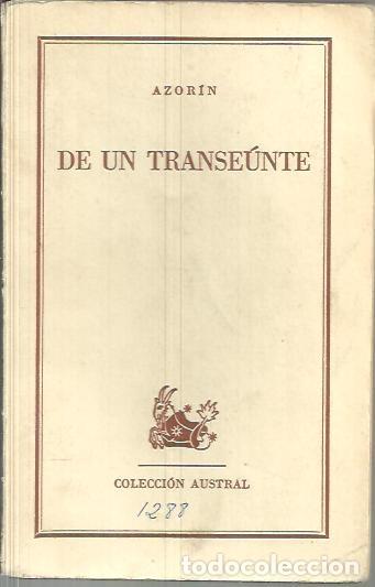 Libros: DE UN TRANSEUNTE. - AZORIN. - Foto 1