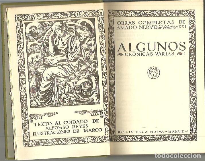 Libros: ALGUNOS. CRONICAS VARIAS. - NERVO, Amado. - Foto 1