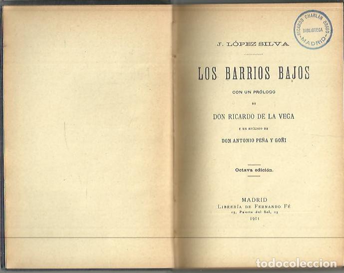 Libros: LOS BARRIOS BAJOS. - LOPEZ SILVA, J. - Foto 1