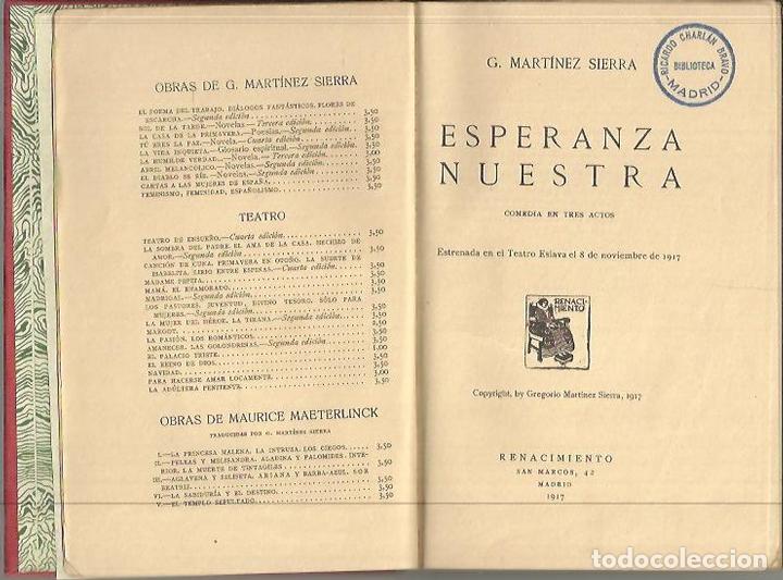 Libros: ESPERANZA NUESTRA. - MARTINEZ SIERRA, G. - Foto 1