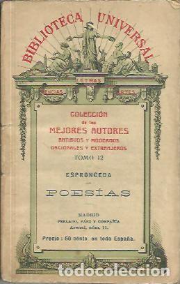 Libros: POESIAS. - ESPRONCEDA, Jos&eacute; de. - Foto 1