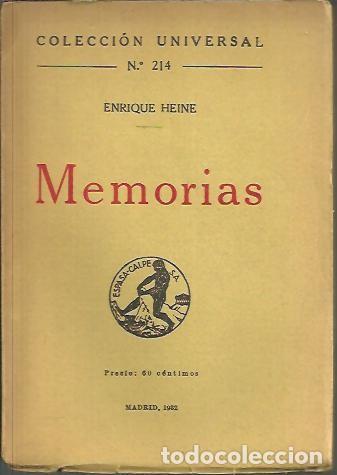 Libros: MEMORIAS. - HEINE, Enrique. - Foto 1