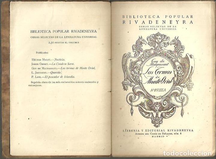 Libros: LAS TERMAS DE MONTE ORIOL. - MAUPASSANT, Guy de. - Foto 1