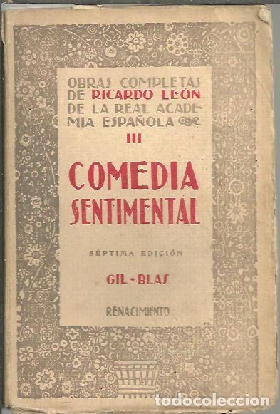 Libros: COMEDIA SENTIMENTAL. - LEON, Ricardo. - Foto 1