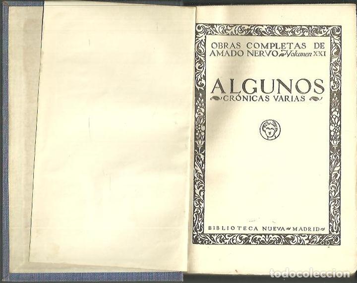 Libros: ALGUNOS. CRONICAS VARIAS. - NERVO, Amado. - Foto 1