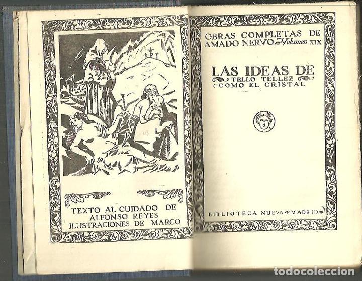 Libros: LAS IDEAS DE TELLO TELLEZ. COMO EL CRISTAL. - NERVO, Amado. - Foto 1