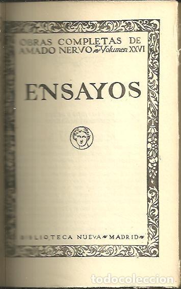 Libros: ENSAYOS. - NERVO, Amado. - Foto 1