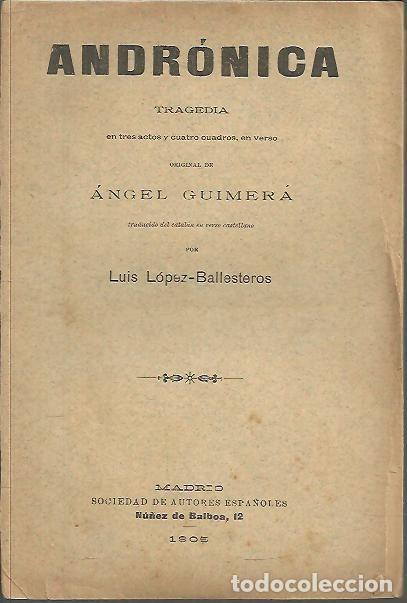 Libros: ANDRONICA. - GUIMERA, Angel. - Foto 1