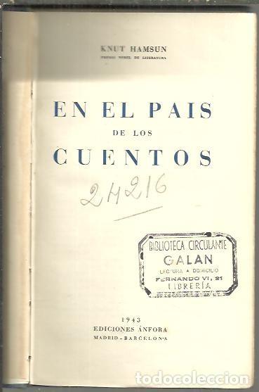 Libros: EN EL PAIS DE LOS CUENTOS. - HAMSUN, Knut. - Foto 1