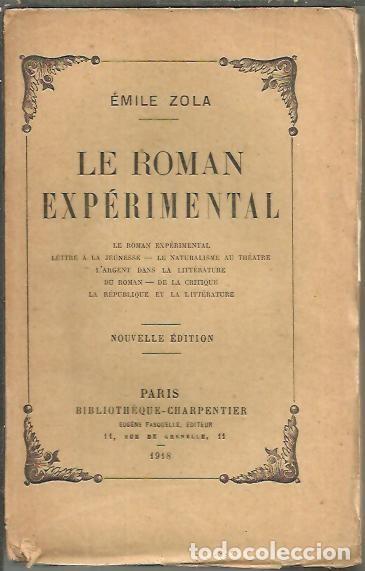 Libros: LE ROMAN EXPERIMENTAL. - ZOLA, Emile. - Foto 1