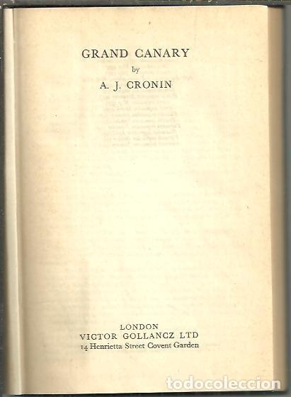 Libros: GRAND CANARY. - CRONIN, A. J. - Foto 1