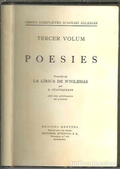 Libros: POESIES. - IGLESIAS, Ignasi. - Foto 1