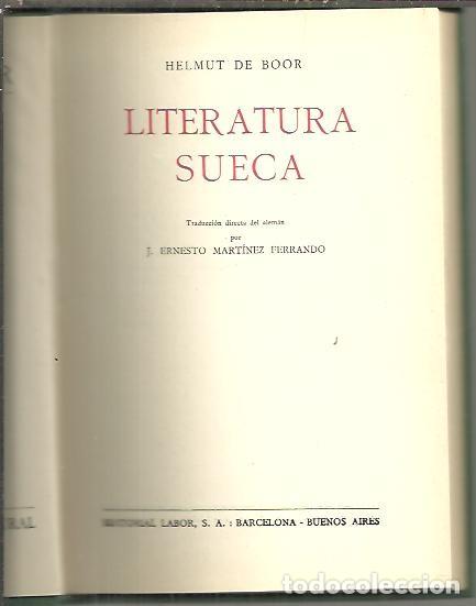 Libros: LITERATURA SUECA. - DE BOOR, Helmut. - Foto 1
