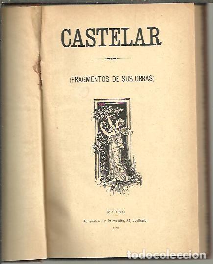 Libros: FRAGMENTOS DE SUS OBRAS. - CASTELAR, Emilio. - Foto 1