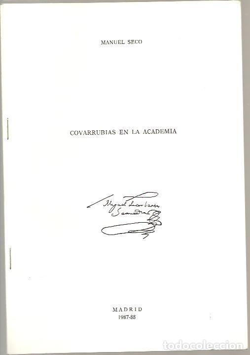 Libros: COVARRUBIAS EN LA ACADEMIA. - SECO, Manuel. - Foto 1