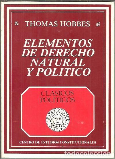 Libros: ELEMENTOS DE DERECHO NATURAL Y POLITICO. - HOBBES, Thomas. - Foto 1