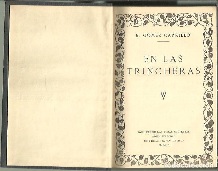 Libros: EN LAS TRINCHERAS. - GOMEZ CARRILLO, E. - Foto 1
