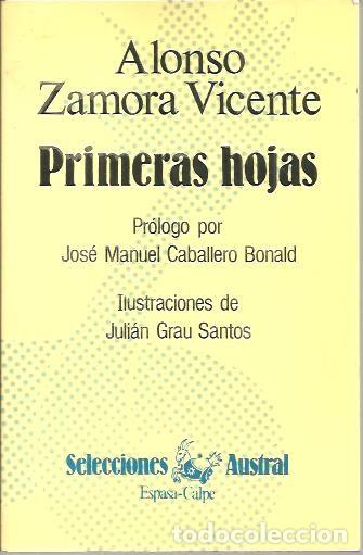 Libros: PRIMERAS HOJAS. - ZAMORA VICENTE, Alonso. - Foto 1