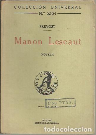 Libros: HISTORIA DE MANON LESCAUT. - PREVOST, Abate. - Foto 1