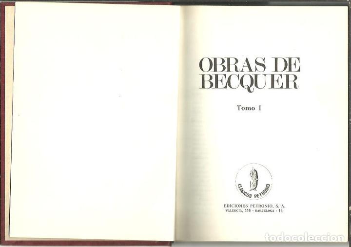 Libros: OBRAS DE BECQUER. TOMO I. - BECQUER, Gustavo A. - Foto 1