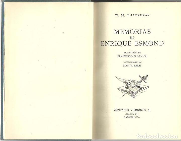 Libros: MEMORIAS DE ENRIQUE ESMOND. - THACKERAY, W. M. - Foto 1