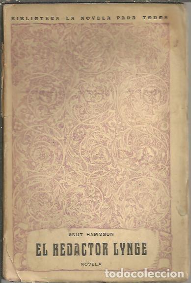 Libros: EL REDACTOR LYNGE. - HAMSUN, Knut. - Foto 1
