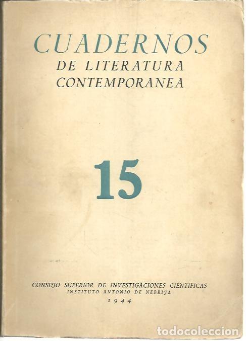 Libros: CUADERNOS DE LITERATURA CONTEMPORANEA. N. 15. DON JACINTO BENAVENTE. - REVISTA.