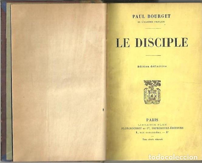 Libros: LE DISCIPLE. - BOURGET, Paul. - Foto 1