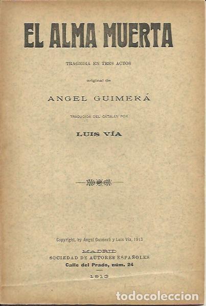 Libros: EL ALMA MUERTA. - GUIMERA, Angel. - Foto 1