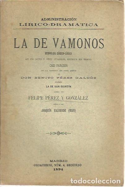 Libros: LA DE VAMONOS. - PEREZ GALDOS, Benito. - Foto 1