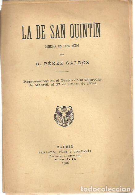 Libros: LA DE SAN QUINTIN. - PEREZ GALDOS, B. - Foto 1
