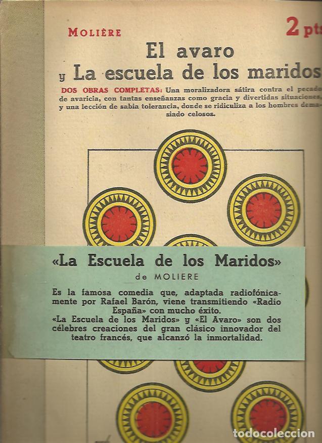 Libros: EL AVARO Y LA ESCUELA DE LOS MARIDOS. - MOLIERE. - Foto 1