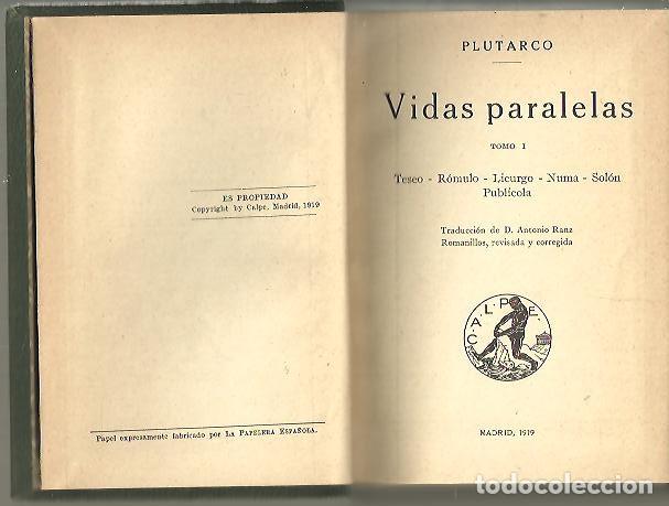 Libros: VIDAS PARALELAS. - PLUTARCO. - Foto 1