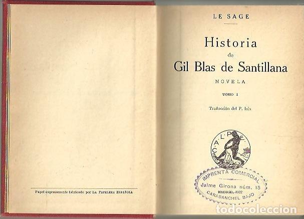 Libros: HISTORIA DE GIL BLAS DE SANTILLANA. - LE SAGE. - Foto 1
